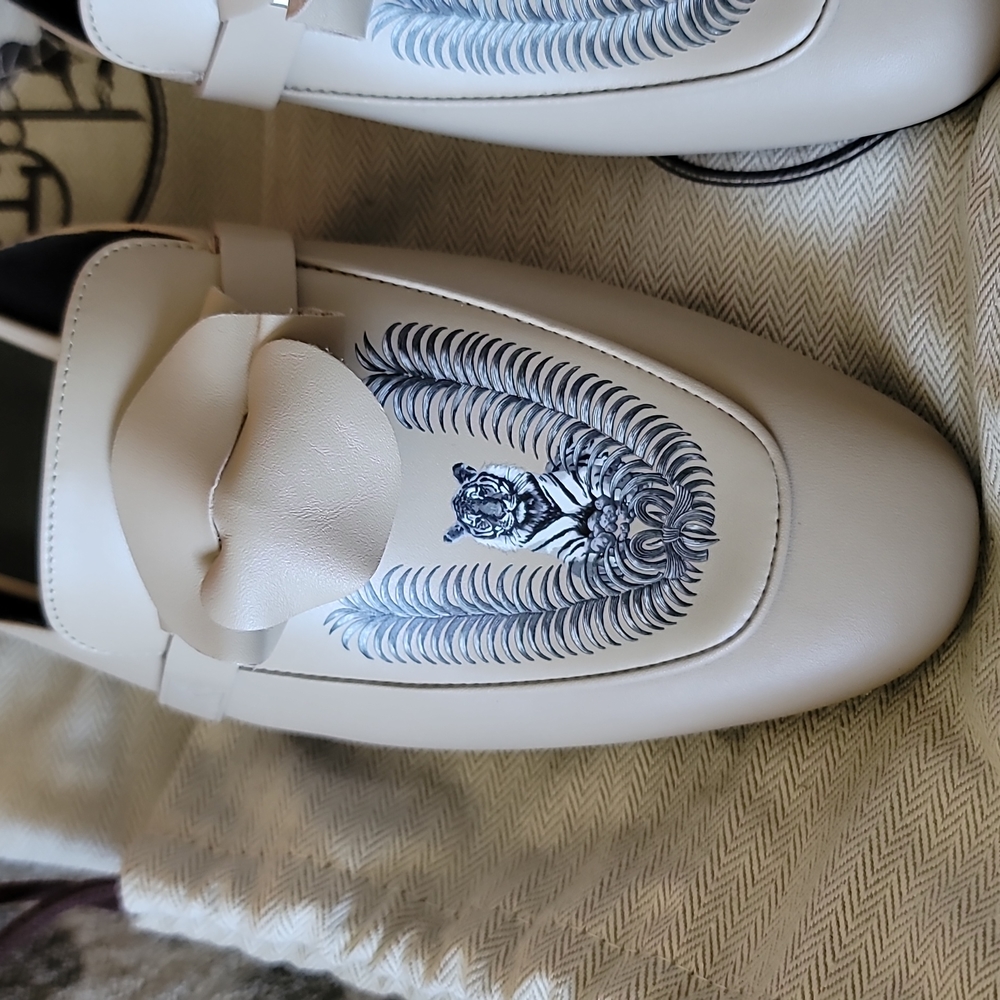 Hermes Oz Mule Slip-on with Kelley Buckle Blanc Monochrome Color Leather 40EU/10 - Picture 5 of 17